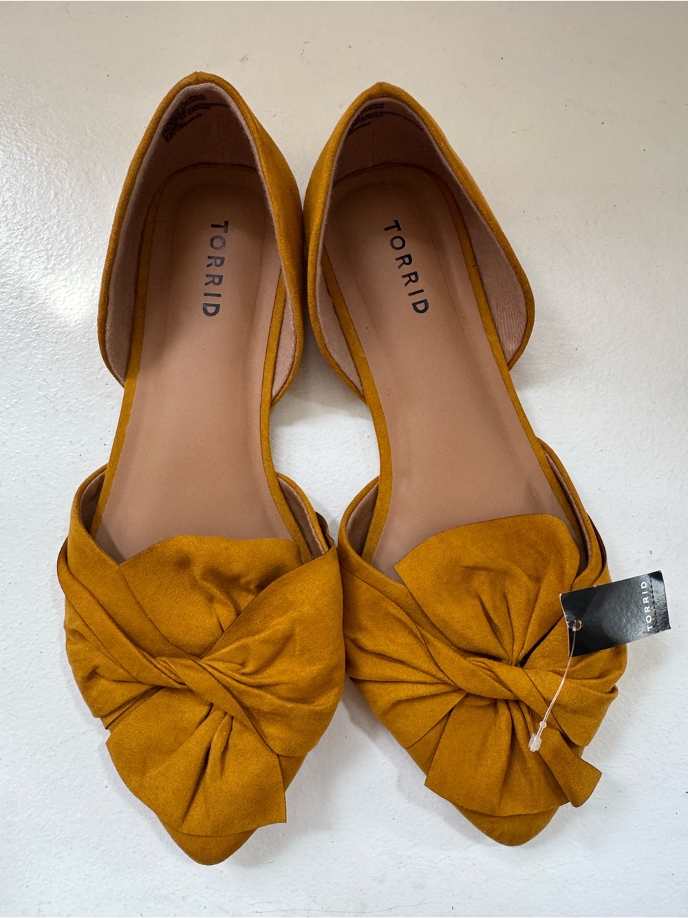 torrid Mustard Knot Pointed D'Orsay Flats size 9.5